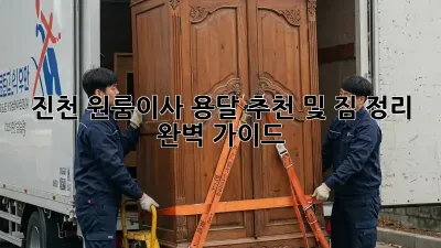 진천 원룸이사? 용달 추천 및 짐 정리 완벽 가이드!