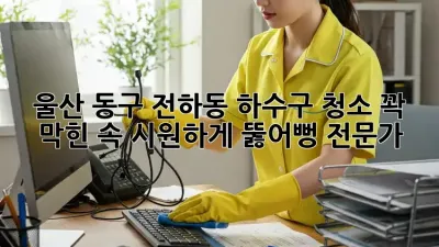 울산 동구 전하동 하수구 청소, 꽉 막힌 속 시원하게! 뚫어뻥 전문가 🧽